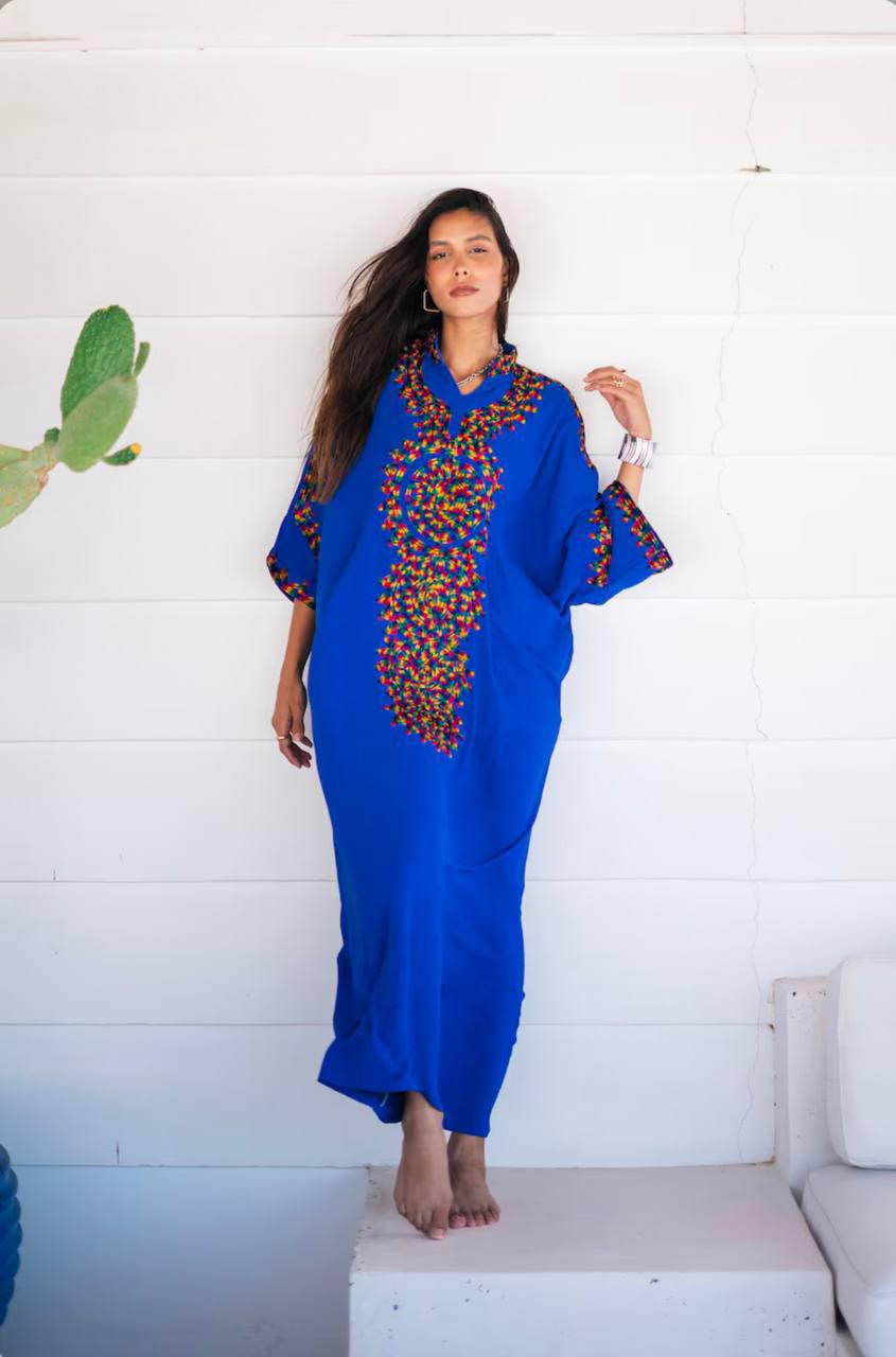 Blue Moroccan Galabeya